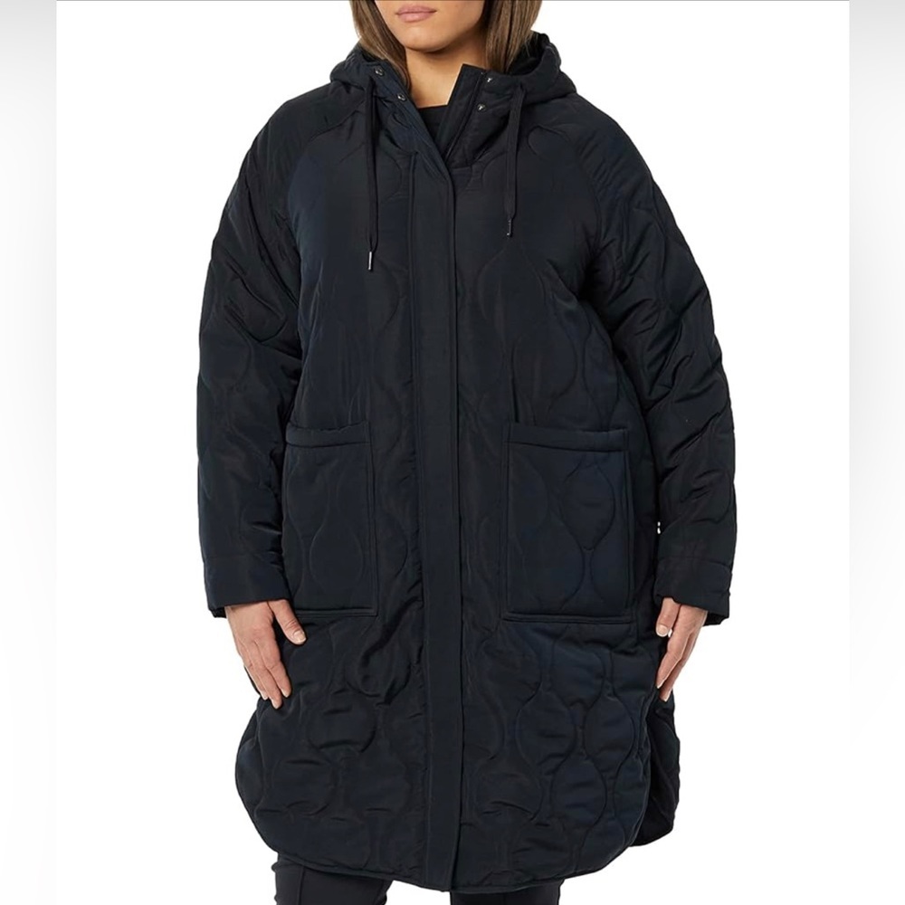 NWT Amazon Essentials Womens Water Repellent Mid-Length Quilted Hooded Coat - Picture 4 of 5